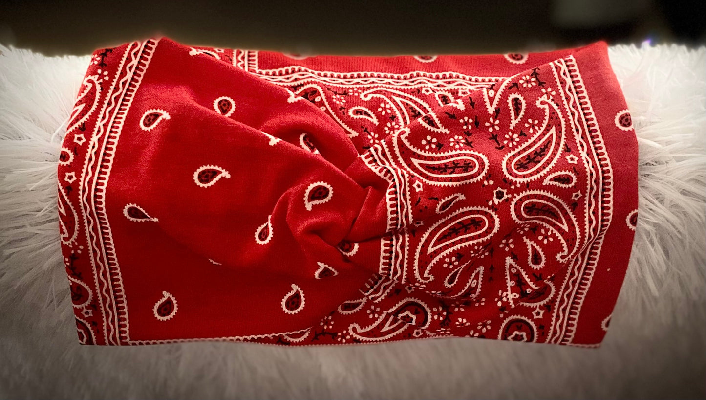 Red bandanna headband